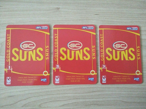 2012 Teamcoach Prize Card Team Set Gold Coast - Ablett, Rischitelli, Swallow