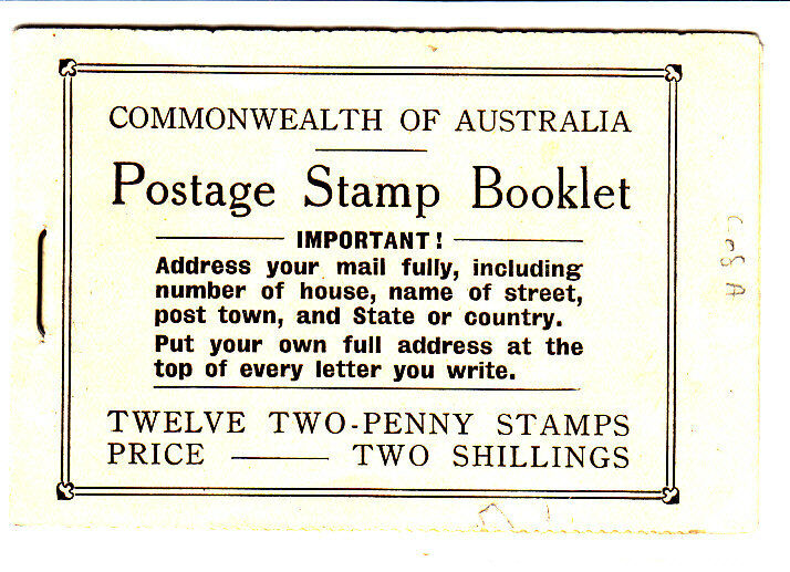 Australia KGV Booklet SG SB26b BW B46e 2/- Black on cream cover