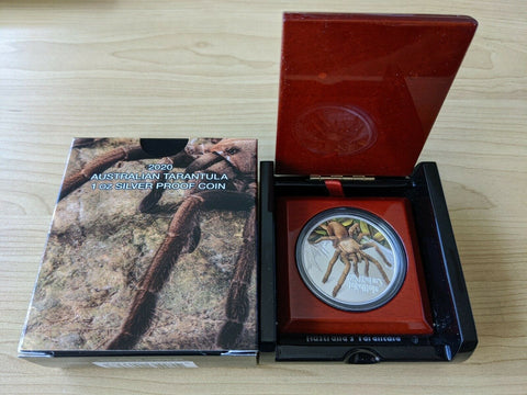 2020 $1 Tuvalu Deadly and Dangerous Tarantula 1oz 999 Silver Proof Coin Box Cert