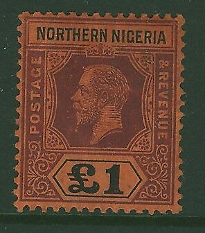 Northern Nigeria £1 purple and black/red KGV SG 52 MLH