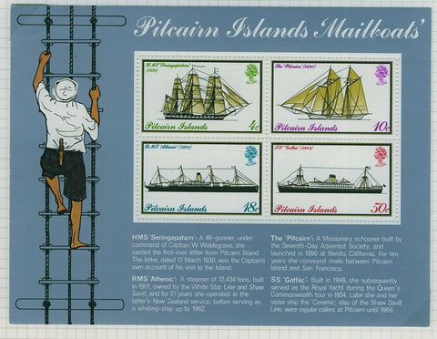 Pitcairn Mailboats Mail boats MS with the watermark Crown CA Reversed error. MUH