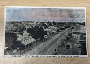 South Australia Post Card Birdseye View of Moonta looking towards the mines