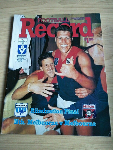 VFL 1987 Elimination Final Football Record North Melbourne v Melbourne