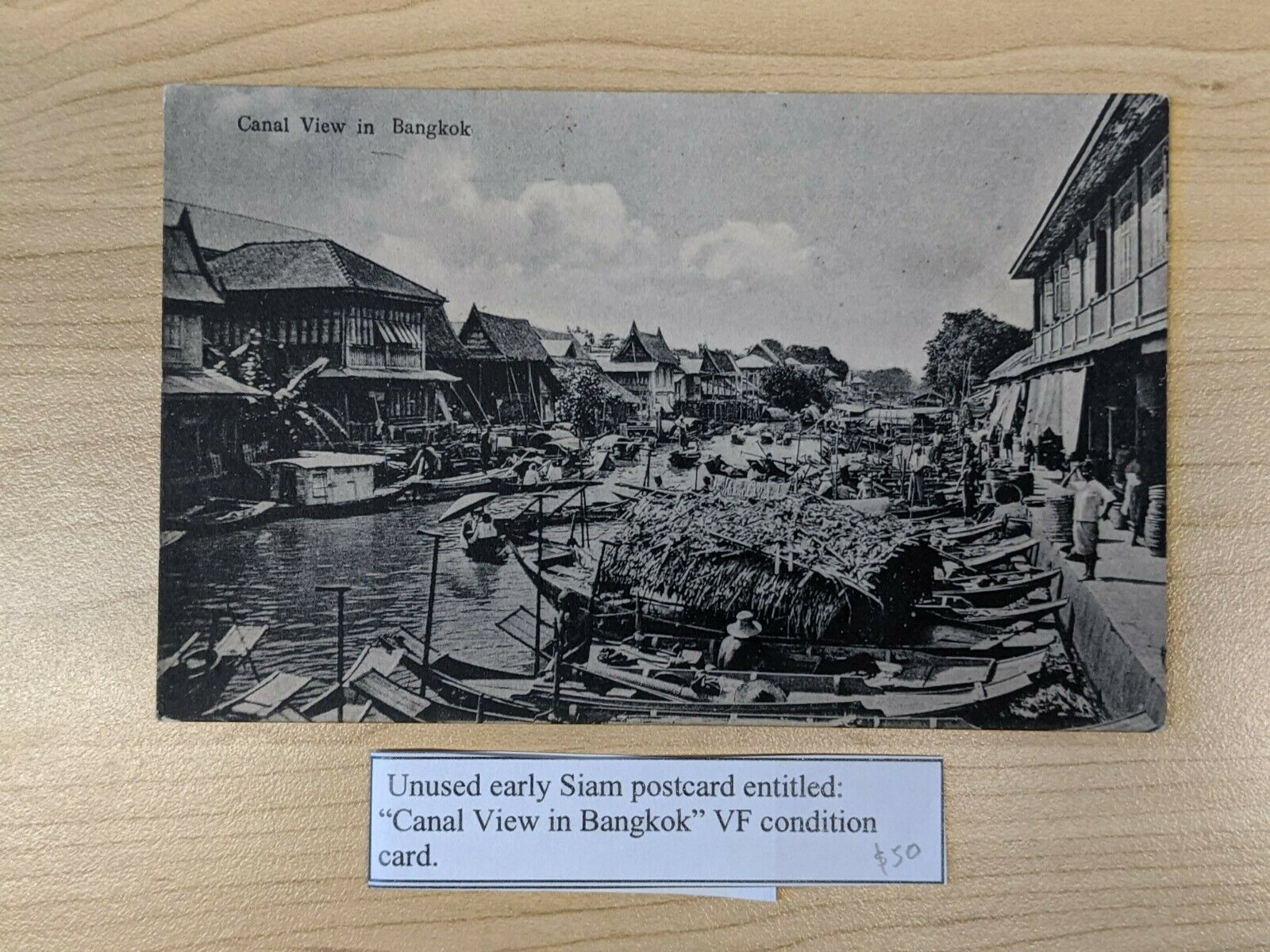 Thailand Postcard Canal View in Bangkok Siam Mint