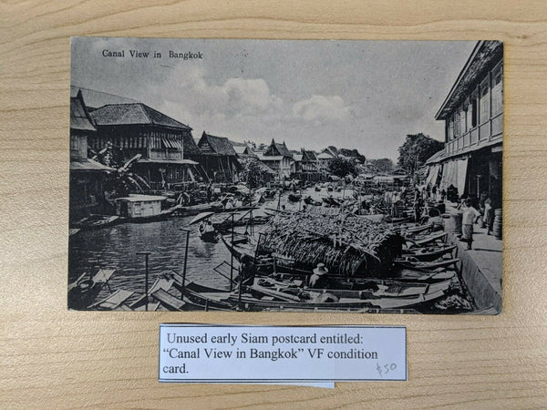 Thailand Postcard Canal View in Bangkok Siam Mint
