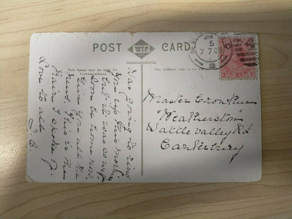 Australia 1909 Vintage Postcard NSW Deneliquin Train To Victoria