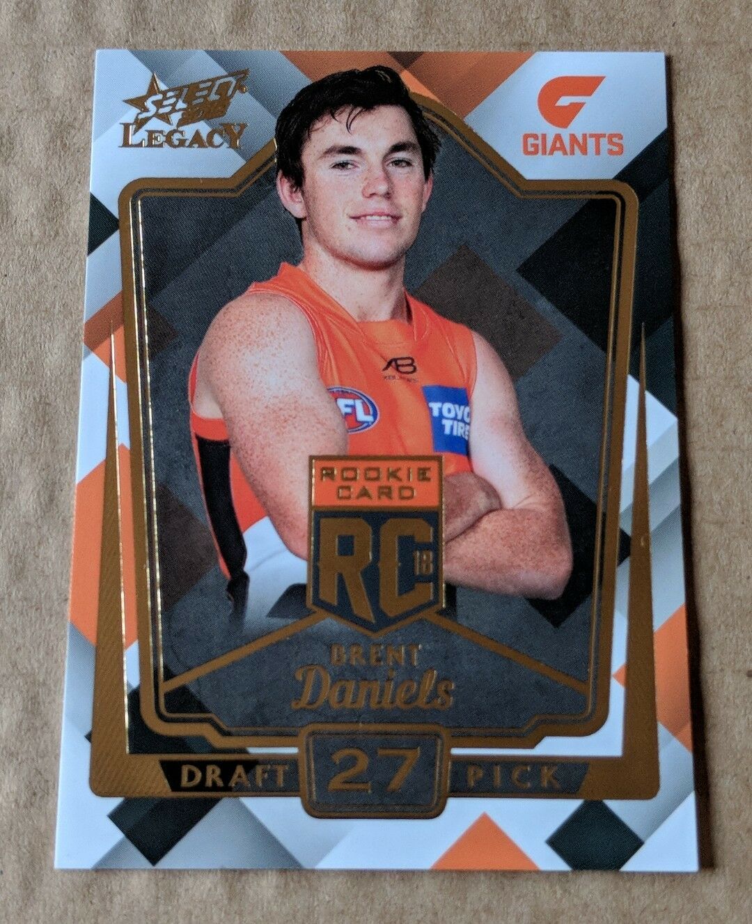 2018 AFL Select Legacy Rookie (RC27) Brent DANIELS GWS 145/250