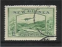 New Guinea SG 205 £5 Aeroplane over Bulolo Goldfields FU