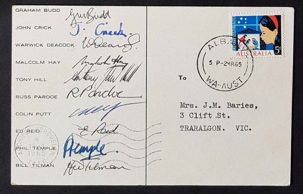 Australia Patanela Antarctic Expedition Heard Is signed by all expeditioners.