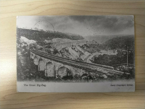 Australia1905 Vintage Postcard The Great Zig-Zag Railway NSW Tax Due Newmarket