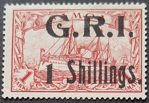 GRI on German Samoa NZ 1 shilling on 1 mark, broken I variety SG 110 Superb MLH