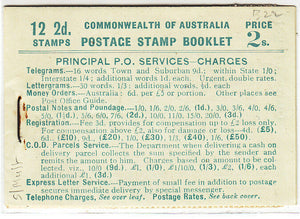 Australia KGV Booklet SG SB25 2/-  Green on pale green Inverted watermark.