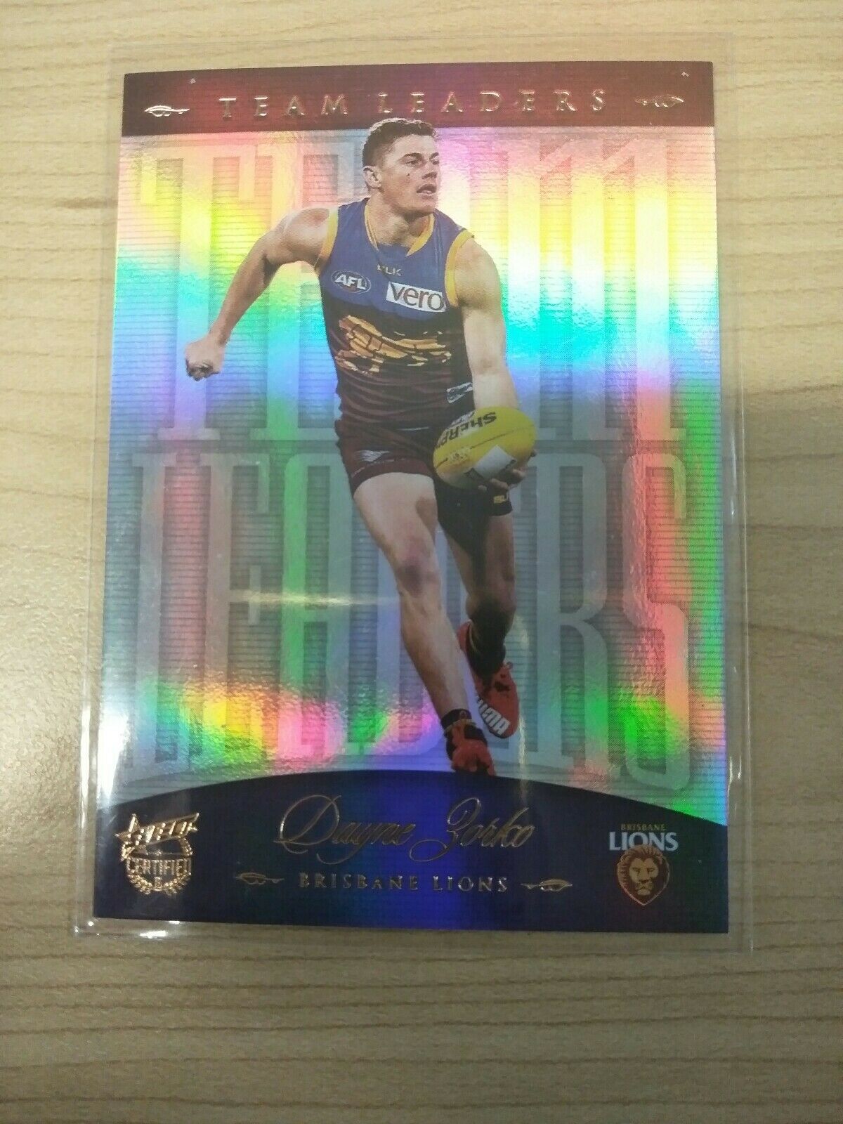 2016 Select Certified Team Leader Card Dayne Zorko Brisbane Lions No. 30/220