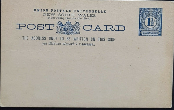 NSW 1½d blue Post Card Greetings from General Post Office Sydney HG 23a mint