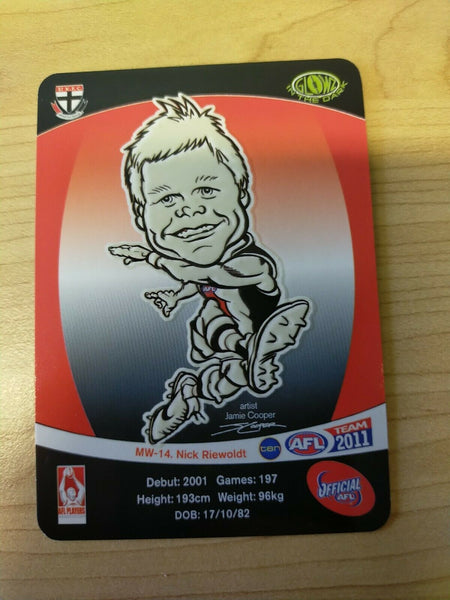 2011 Teamcoach Magic Wildcard Printing Error Card Nick Riewoldt St Kilda