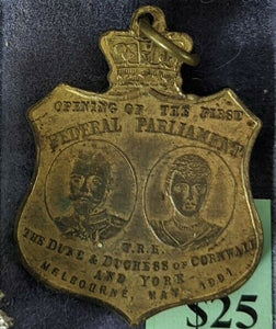 Australia 1901 Melbourne Badge Opening Of The First Federal Parliament