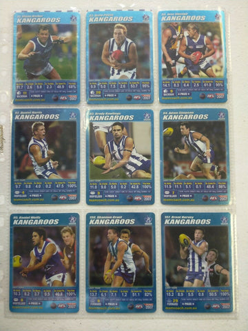 2007 Teamcoach Blue Prize Card North Melbourne Team Set Of 12 Cards