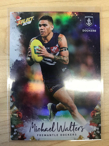 AFL 2018 Select Christmas Holofoil Card X72 - Fremantle, Michael Walters