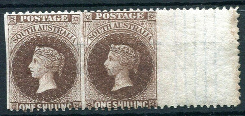 SA South Australia 1876/1900 1/- Chocolate QV Broad Star wmk, perf 11½-12½