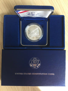 USA United States 1987 $1 constitution 90% Silver Proof Silver Dollar