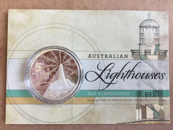 Australia 2015 Royal Australian Mint $5 Lighthouse One Ounce.999 Silver Uncirculated Coin