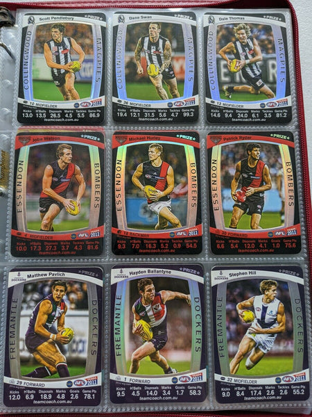 2011 AFL Teamcoach Prize Cards Complete Set 51 Cards