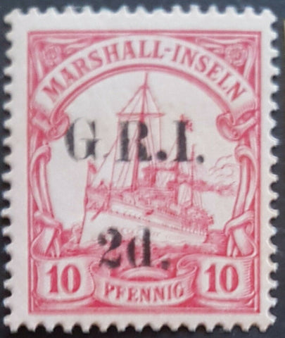 2d GRI on 10pf Marshall Islands German Colonies New Guinea SG 52, M