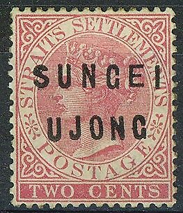 Sungei Ujong on Straits Settlements SG19 2c pale rose Mint Part original gum