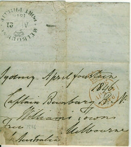 NSW Australian States 1846 Entire from Sydney to Melbourne