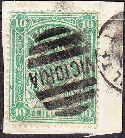Victoria Australian States SG 272 10/- Scarce Commercially Used Stamp on piece