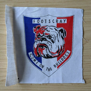 VFL 1955 Herald Cloth Patch Footscray Football Club Come on the Bulldogs