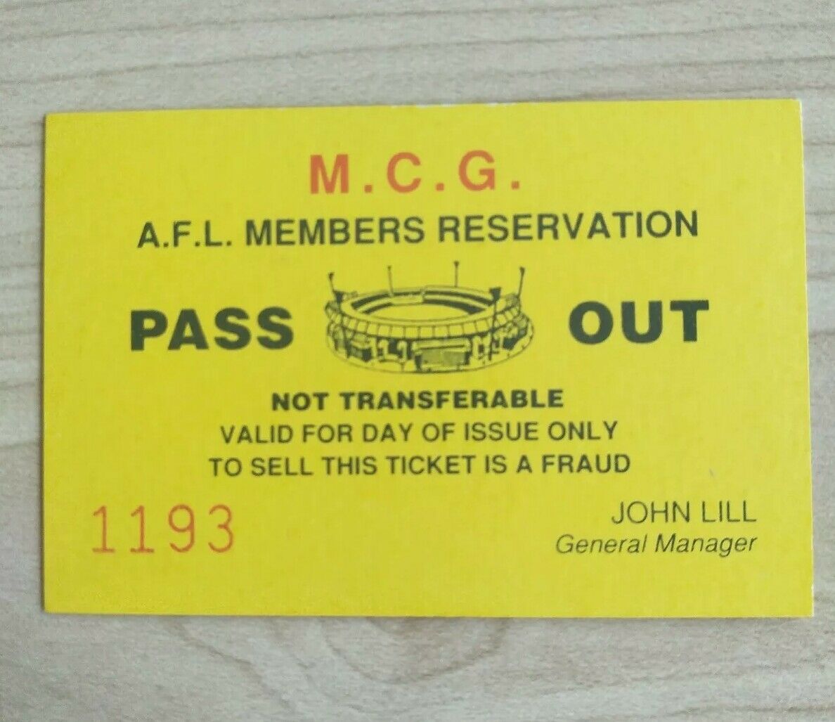 MCG Membership Reservation Pass Out