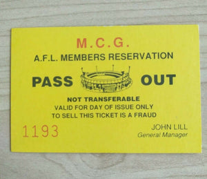 MCG Membership Reservation Pass Out