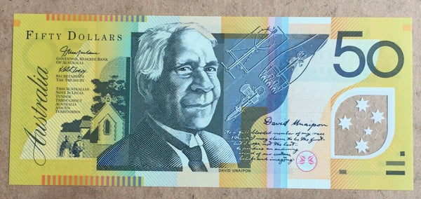 R520bF 2004 $50 Australia  Macfarlane Henry First Prefix AA04 Uncirculated.