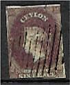 Ceylon Sri Lanka SG 1  6d Purple-brown Queen Victoria. First stamp issued. Used