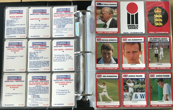 Stimorol 90-91 Aus, Eng And NZ Cricket Cards Ashes And World Series Complete Set