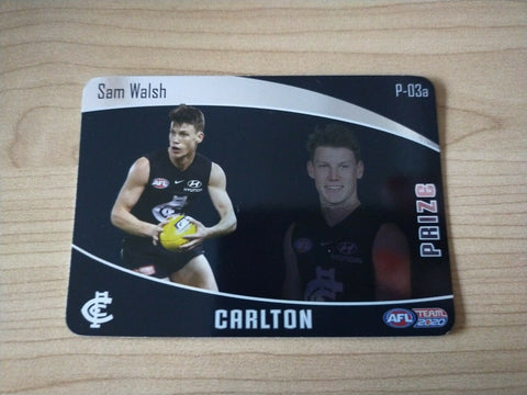 2020 Teamcoach Prize Football Card Sam Walsh Carlton P-03a