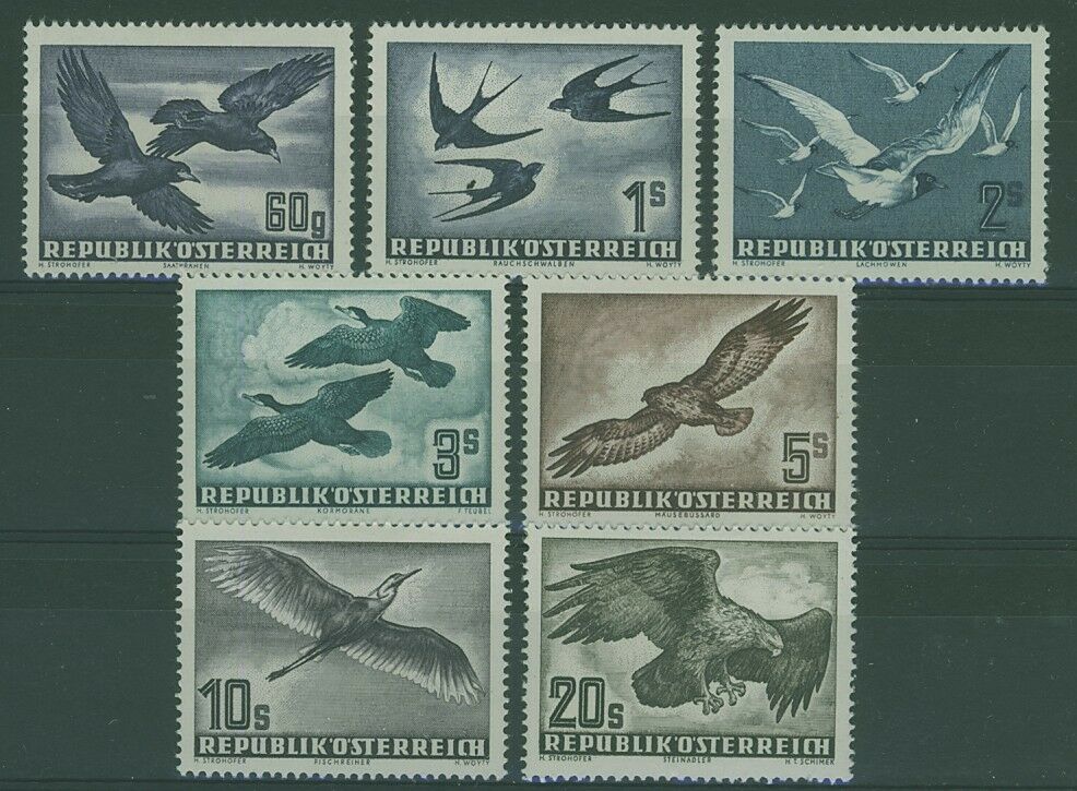 Austria SG 1215-21 Airmail Birds set of 7 MLH