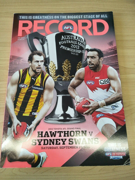 2012 AFL Grand Final Hawthorn v Sydney Football Record