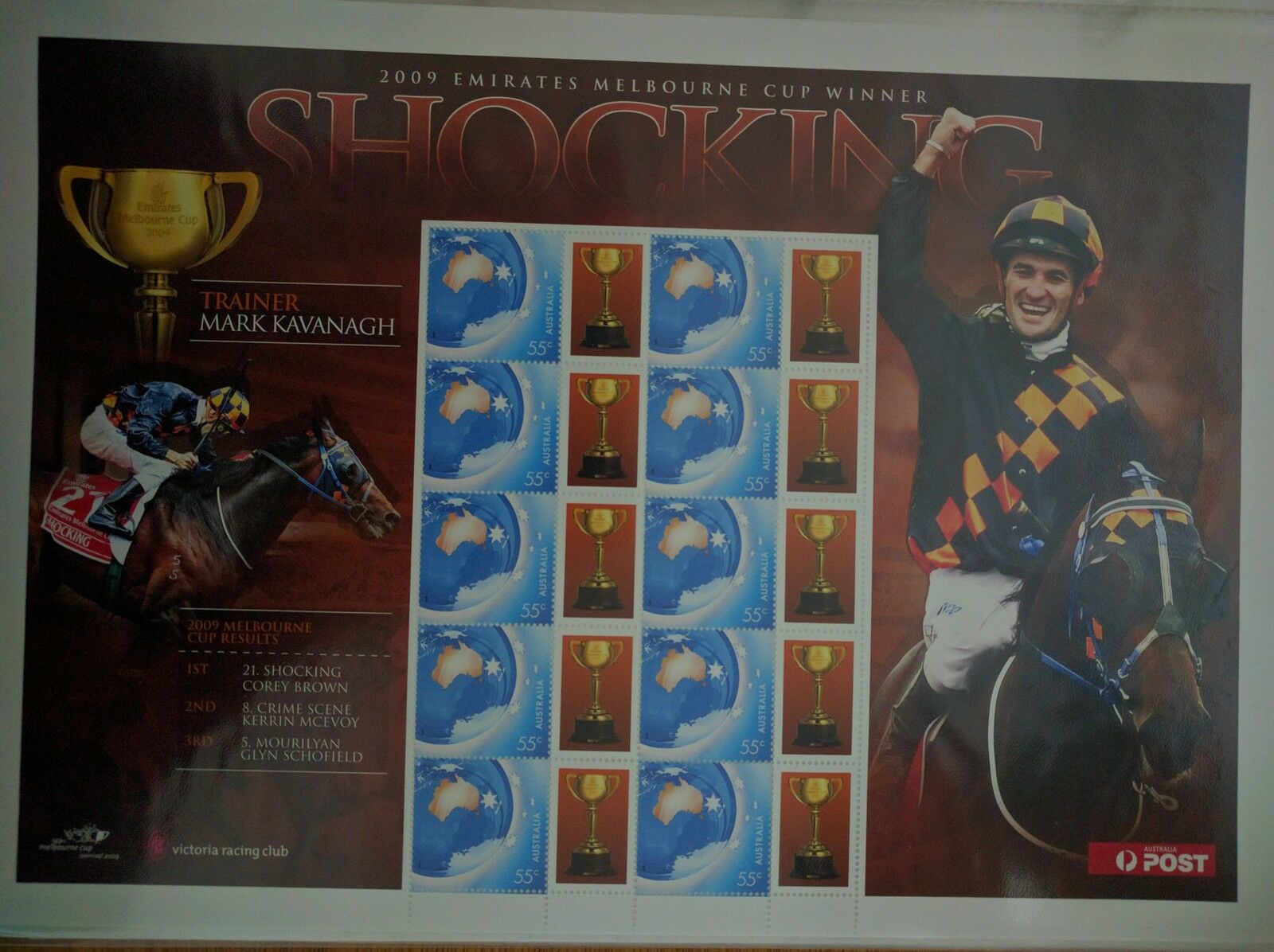 Australia Post 55c Souvenir Sheet - Shocking 2009 Melbourne Cup Winner