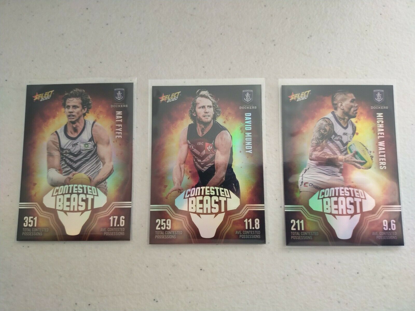 2020 Select Footy Stars Contested Beast Fremantle Team Set Of 3 Cards