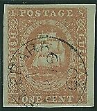 SG 12 1c dull red fine used Slight thin