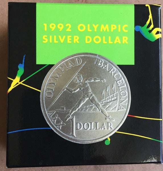 Australia 1992 $1 One Dollar  Barcelona Olympics Silver Proof Coin.