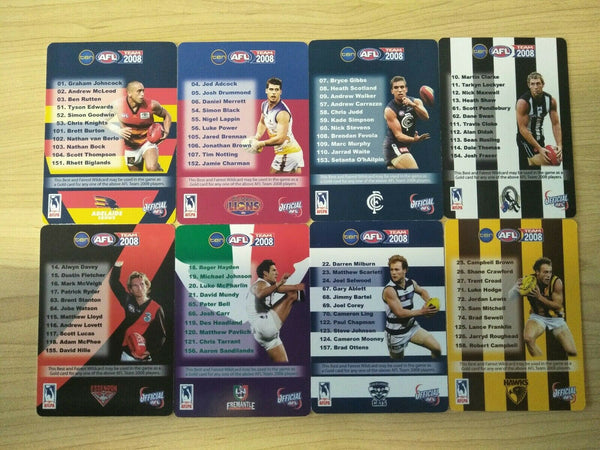 2008 Teamcoach Gold Best and Fairest Wildcard Complete Set of 16 Cards