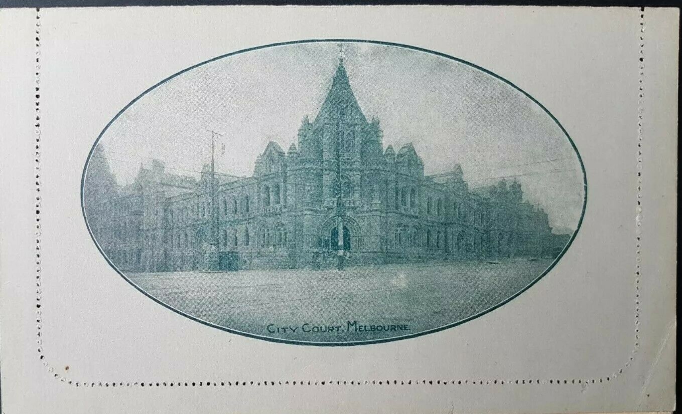 Australia Letter card 1d KGV City Court Melbourne ACSC LC 18-35