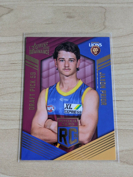 2020 AFL Select Dominance Rookie Jaxon Prior Last Number 295/295