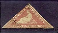 Cape of Good Hope SG 18 1d deep carmine-red Triangle Used Stamp