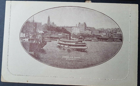 Australia Letter card 1d KGV Circular Quay Sydney mint stained in one corner