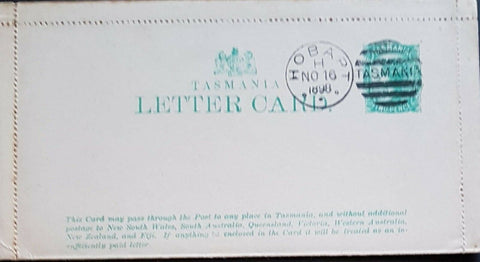 Tasmania Australian States 1d Letter Card Diana Basin and St Patrick Head. CTO u