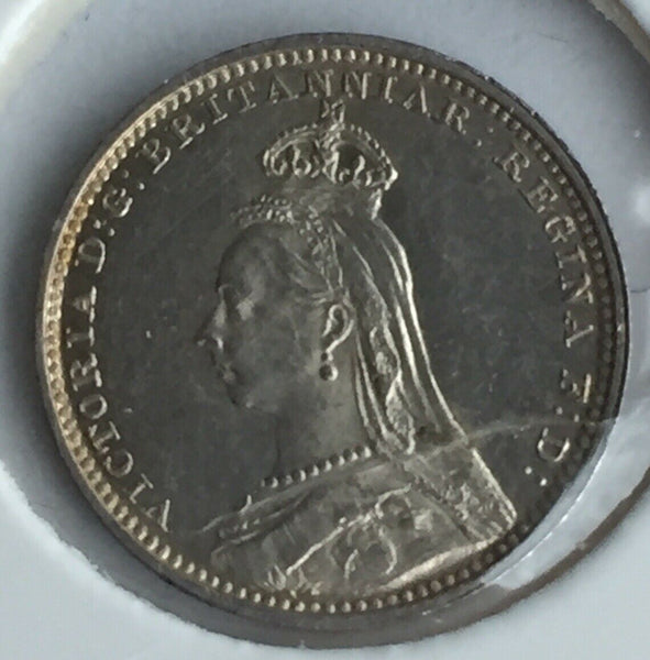 UK Great Britain Queen Victoria  1892 Silver 2d Twopence Uncirculated